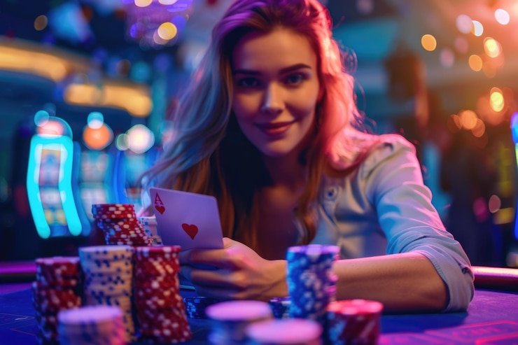 Permainan baccarat di meja dealer langsung dengan statistik dan sejarah taruhan